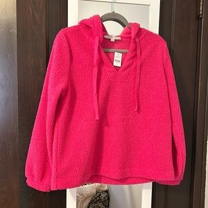 LOFT NWT Pink Sherpa Hoodie